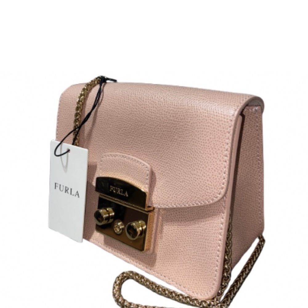 Furla Blush Crossbody Bag with Gold Accents (scratches inside the hardware) - Picture 2 of 8